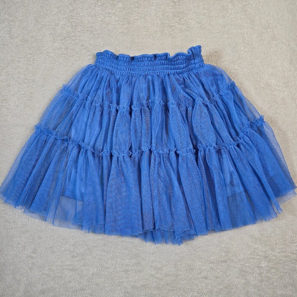 Disney D Signed Skirt Girls Medium Blue Layered Tulle Lined Elastic Princesscore
